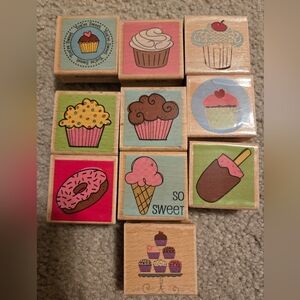 Colorful Wooden Dessert Stamps Set Of 10 Paper Crafts And Scrapbooking